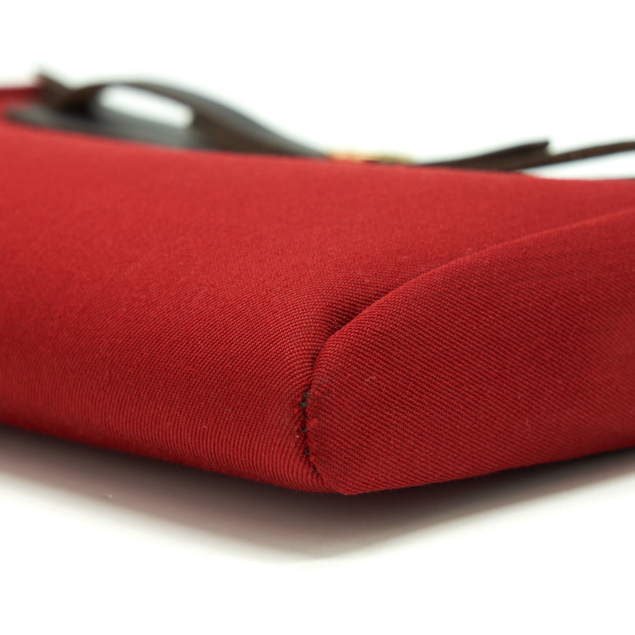 HERMES HERBAG CLUTCH BAG CANVAS ORANGE/RED