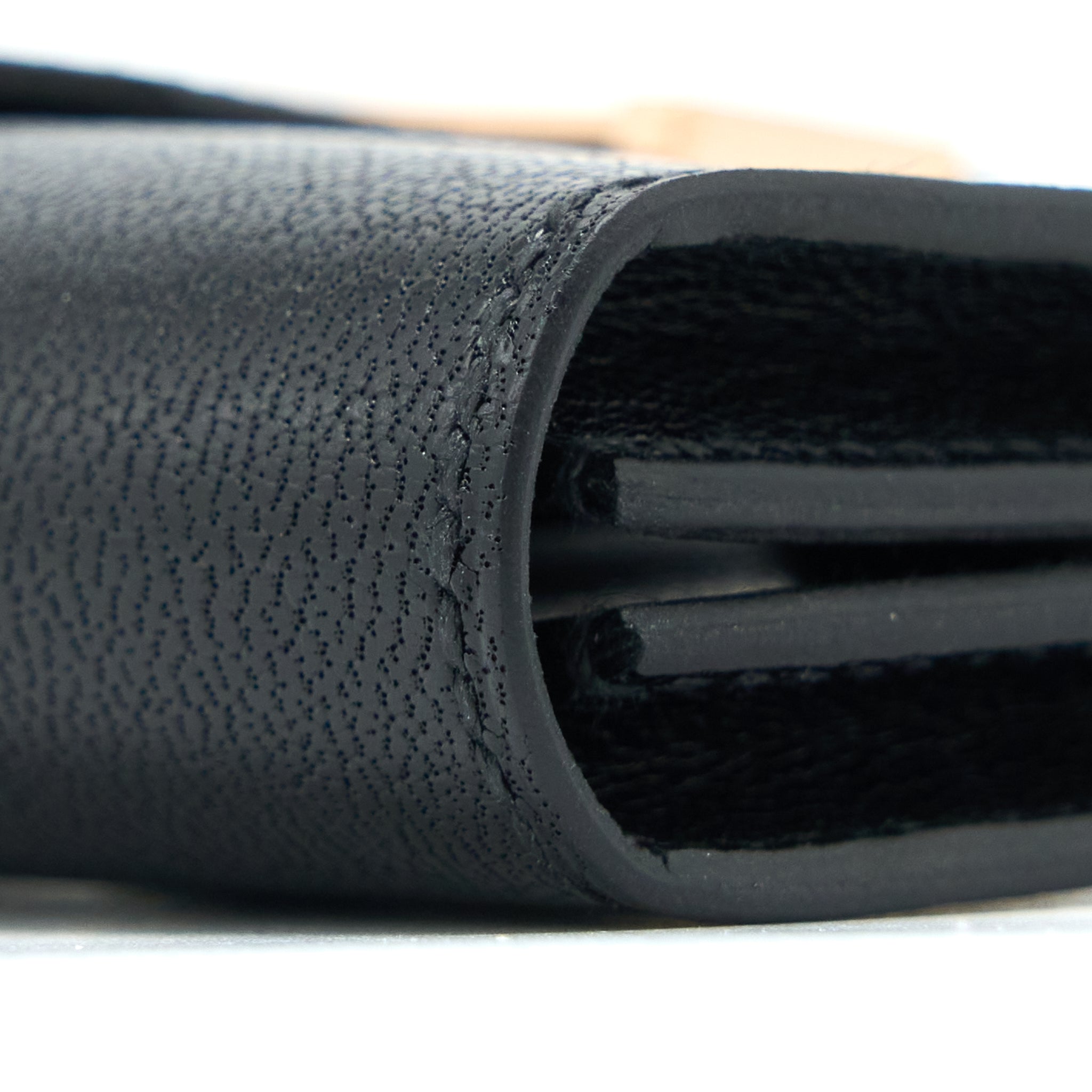 HERMES BEARN CARD HOLDER CHEVRE CHAMKILA BLACK RGHW