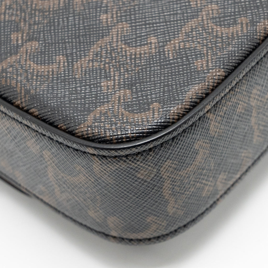 CELINE TRIOMPHE SHOULDER BAG CLAUDE CANVAS TAN GHW