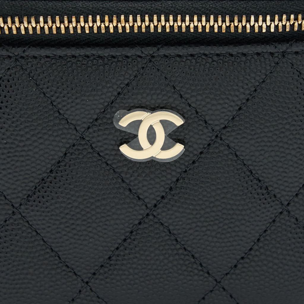 CHANEL MINI VANITY WITH CHAIN CAVIAR BLACK LGHW