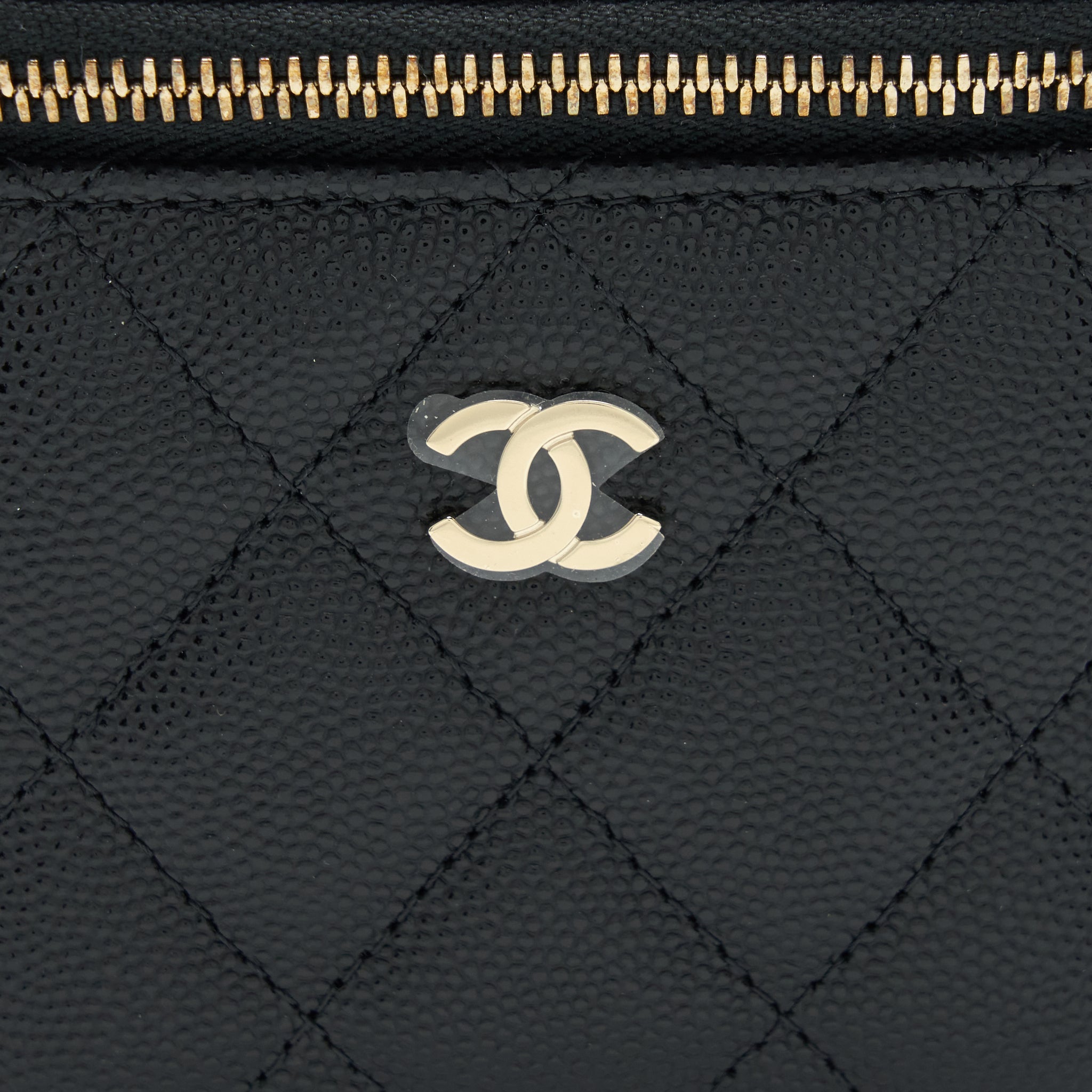 CHANEL MINI VANITY WITH CHAIN CAVIAR BLACK LGHW
