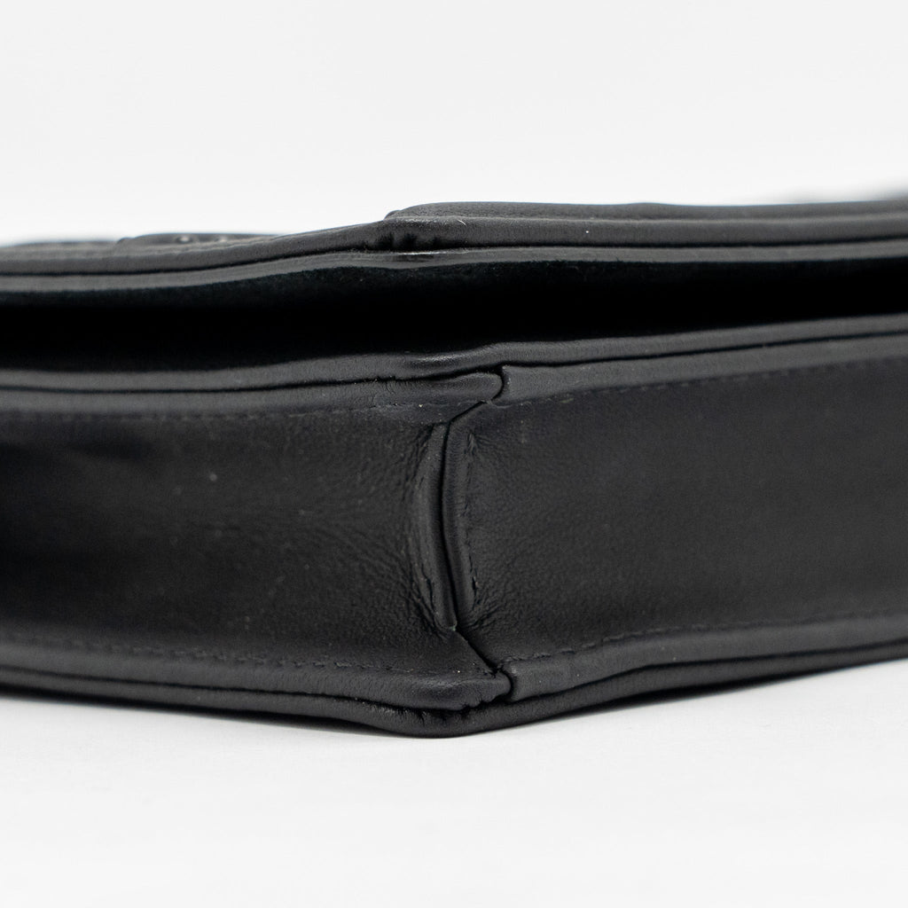 DIOR STUDDED DIORAMA WALLET ON CHAIN LEATHER SO BLACK