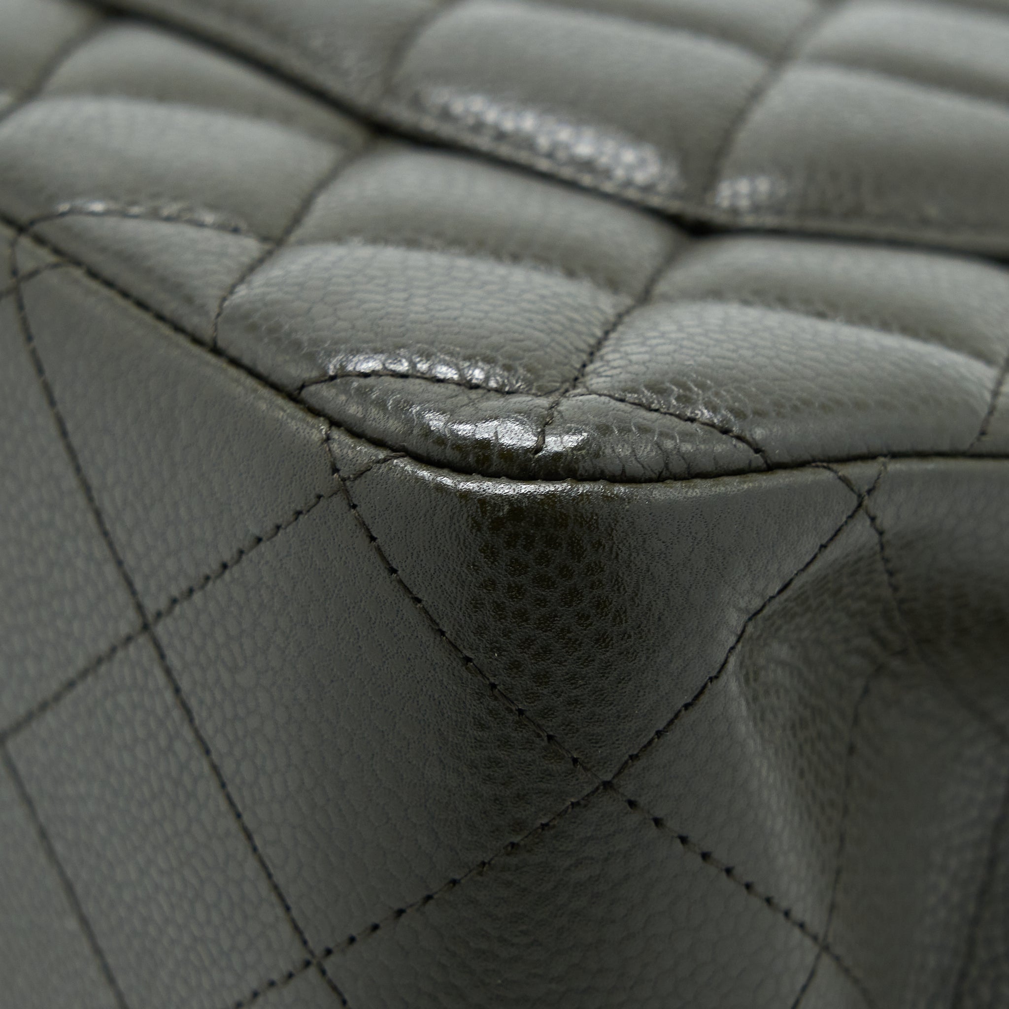 CHANEL CLASSIC JUMBO DOUBLE FLAP BAG CAVIAR OLIVE GREEN GHW