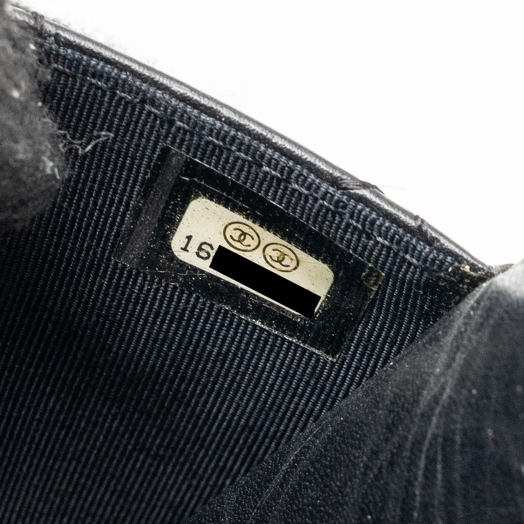 CHANEL 2.55 REISSUE WALLET ON CHAIN CALFSKIN BLACK RUTHENIUM HARDWARE