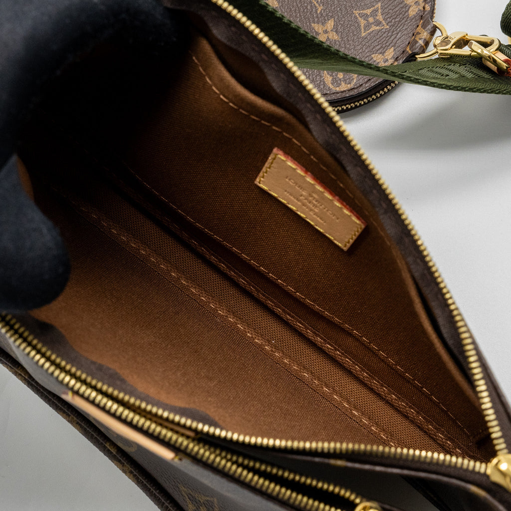 LOUIS VUITTON MULTI POCHETTE MONOGRAM CANVAS KHAKI STRAP GHW