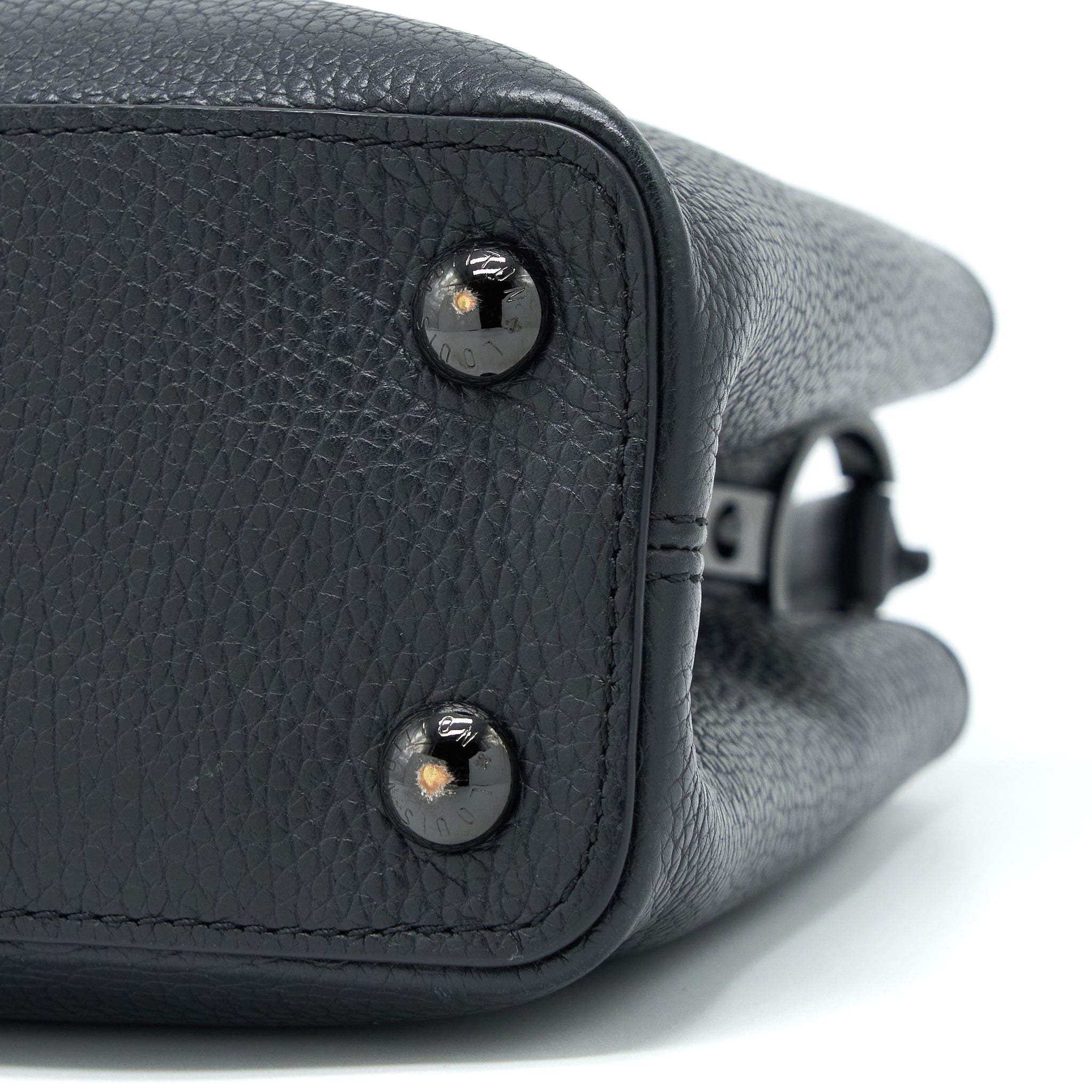 LOUIS VUITTON CAPUCINES BB TAURILLON SO BLACK WITH BLACK HARDWARE