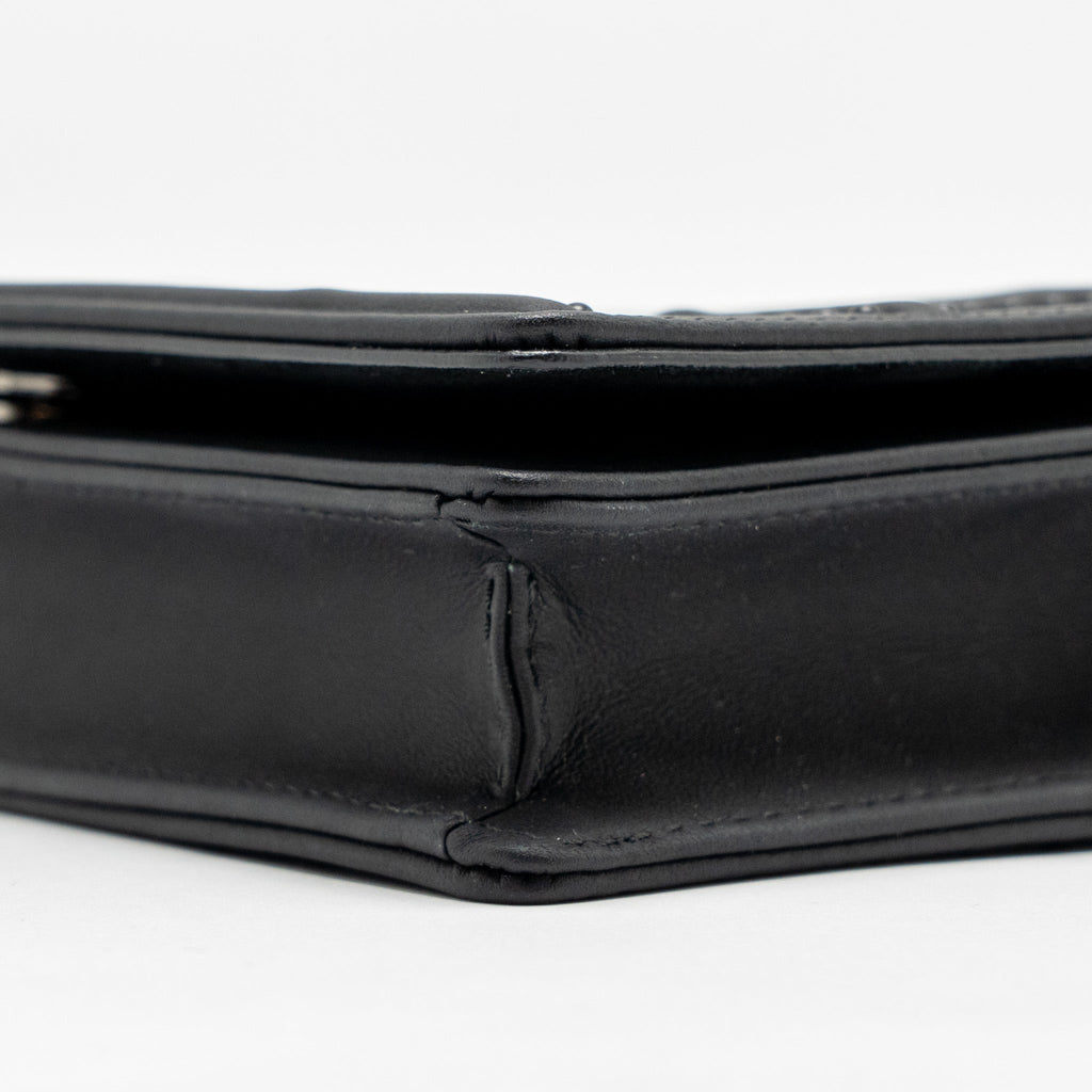 DIOR STUDDED DIORAMA WALLET ON CHAIN LEATHER SO BLACK