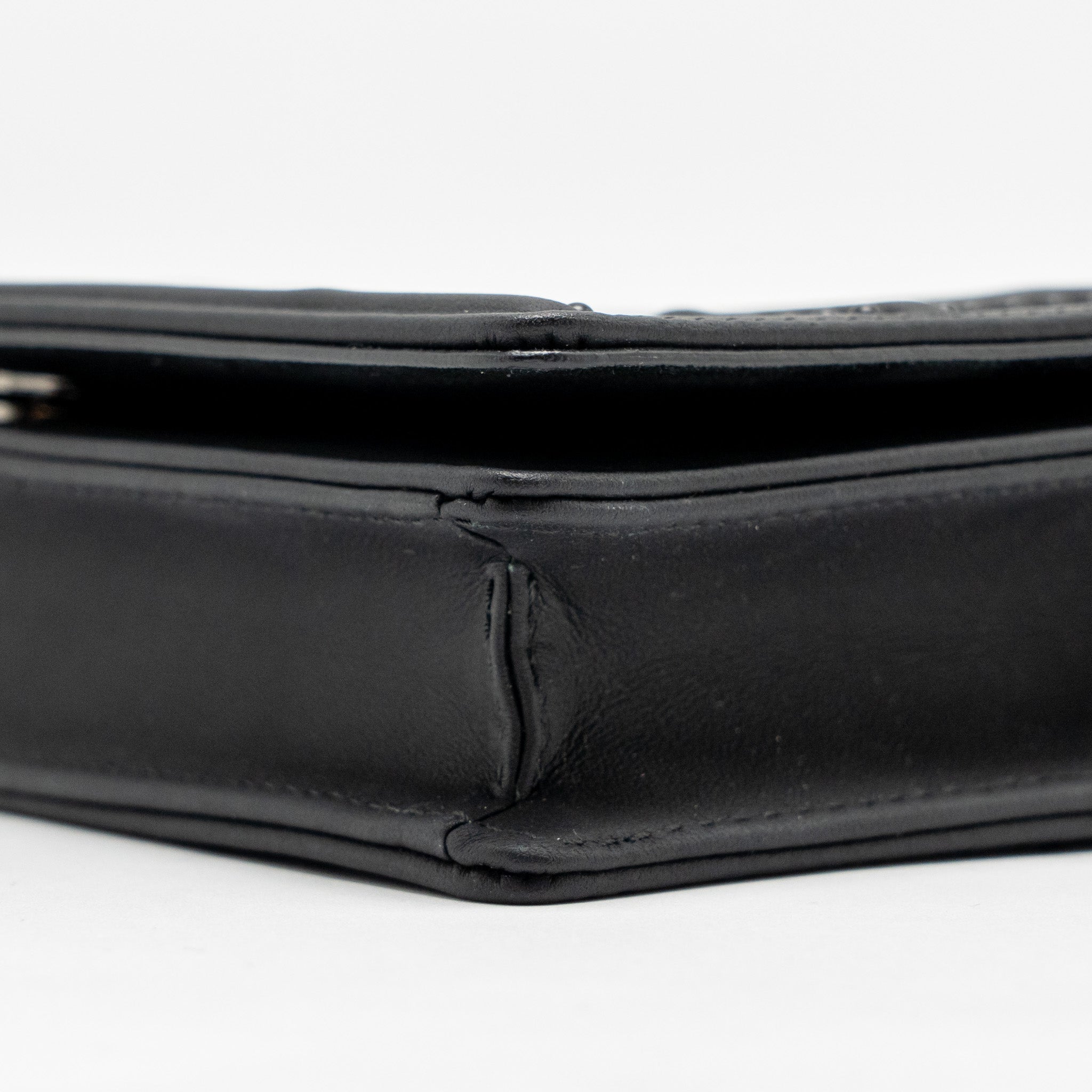 DIOR STUDDED DIORAMA WALLET ON CHAIN LEATHER SO BLACK