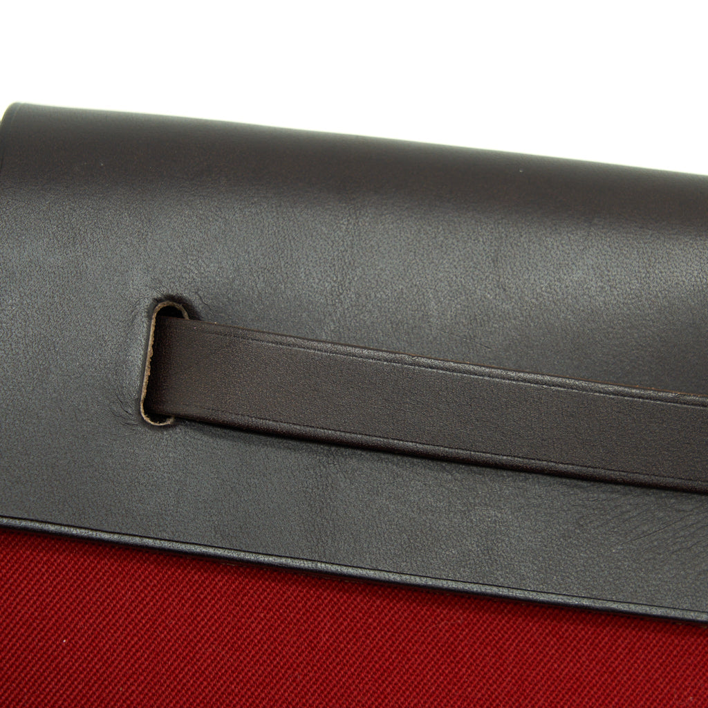 HERMES HERBAG CLUTCH BAG CANVAS ORANGE/RED