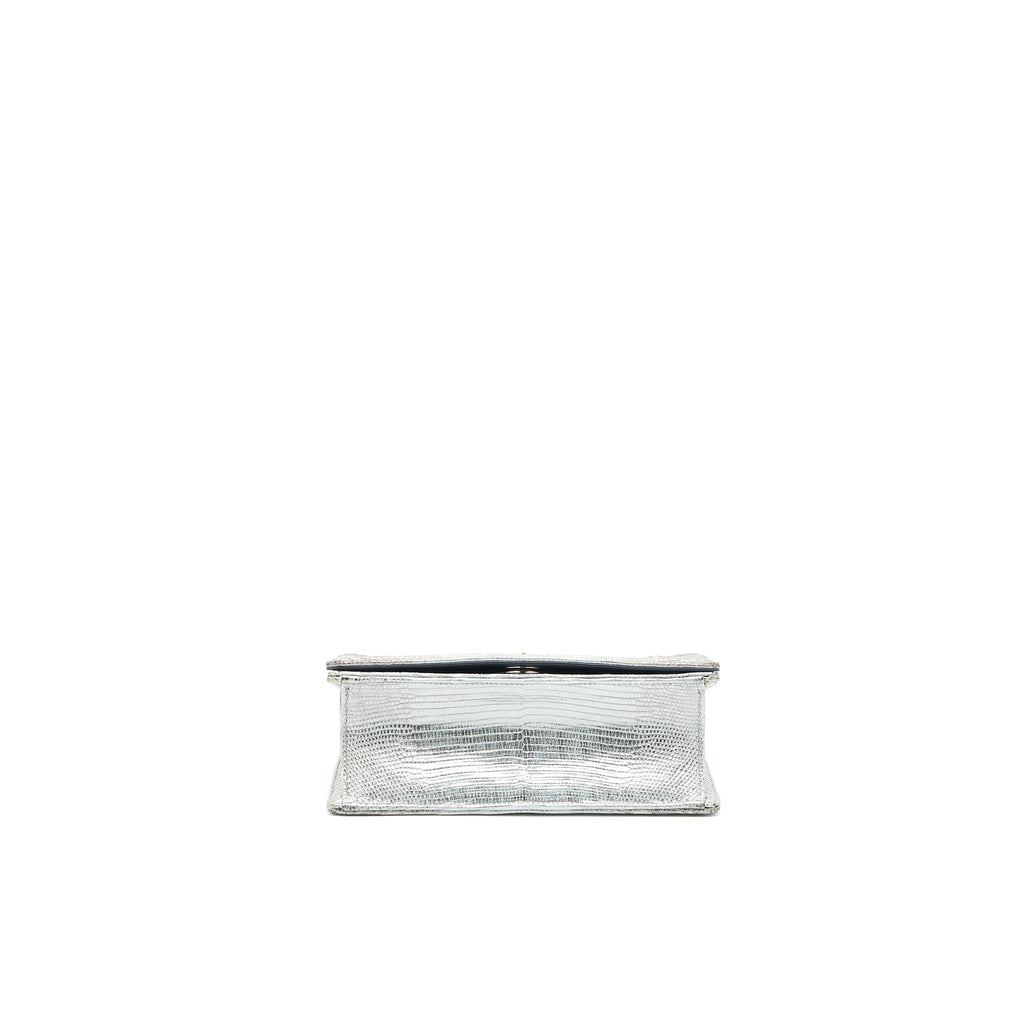 DIOR SMALL DIORAMA LIZARD METALLIC SILVER SHW