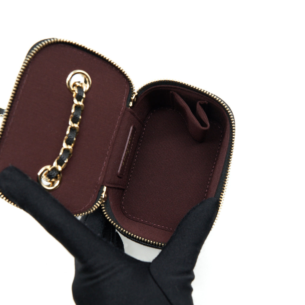 CHANEL MINI VANITY WITH CHAIN CAVIAR BLACK LGHW