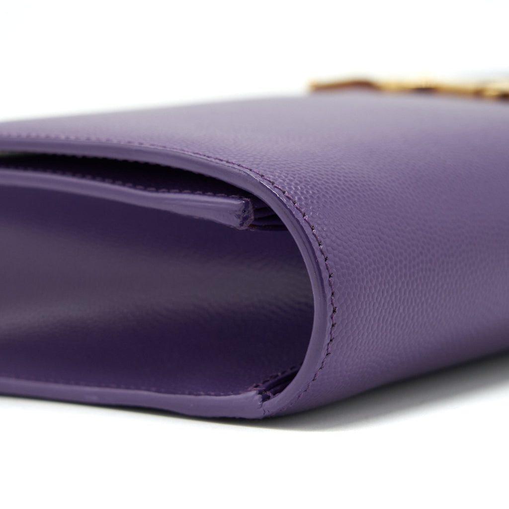 SAINT LAURENT/YSL CLUTCH CAVIAR PURPLE GHW
