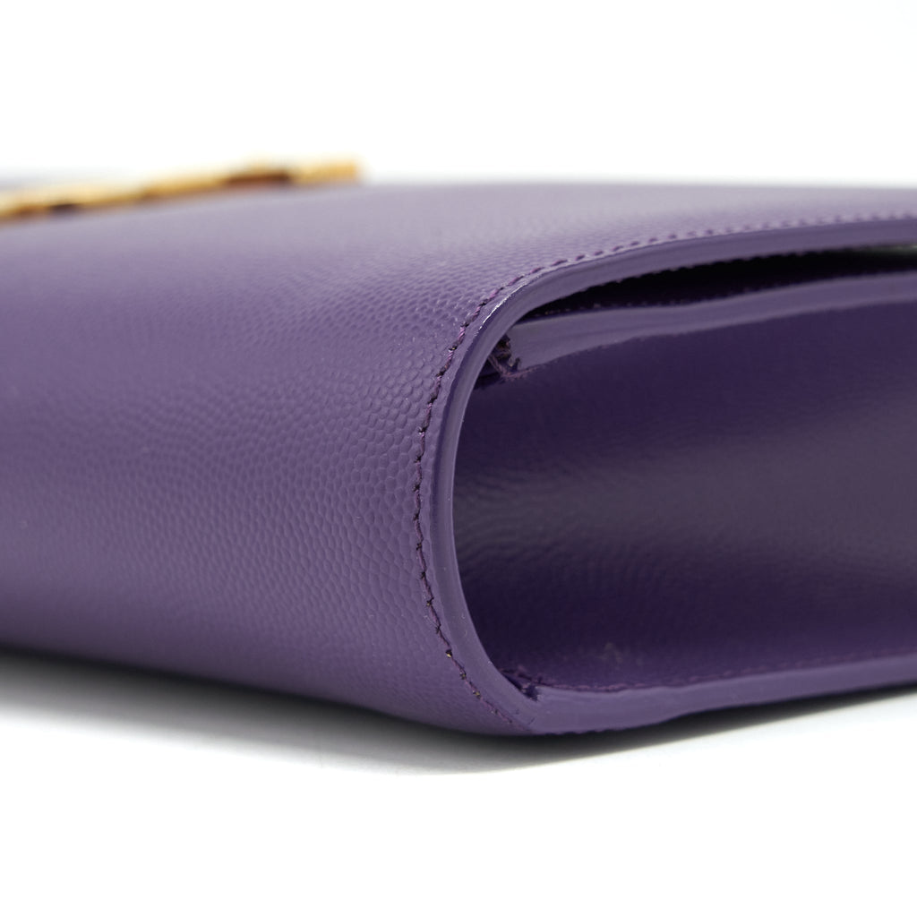 SAINT LAURENT/YSL CLUTCH CAVIAR PURPLE GHW