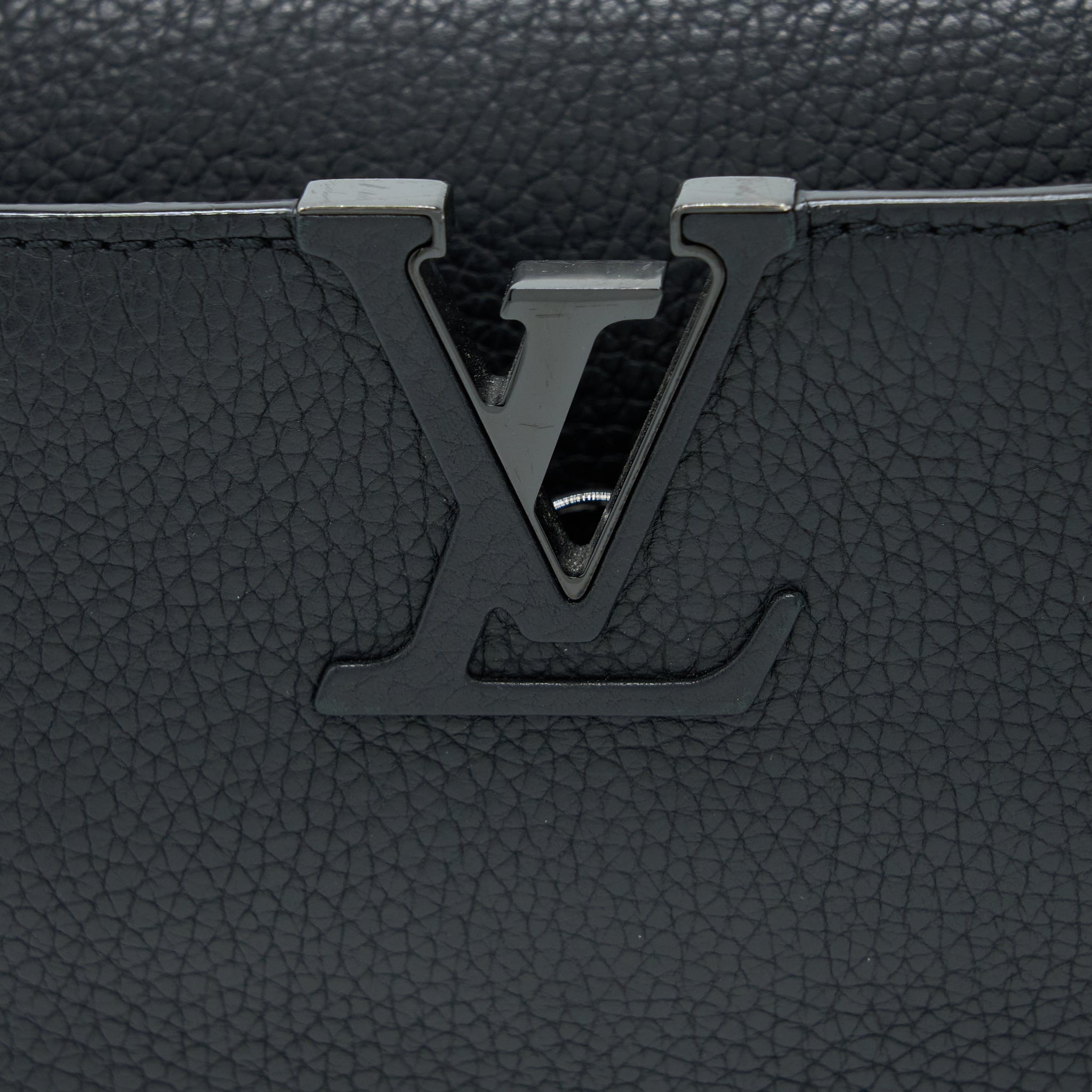 LOUIS VUITTON CAPUCINES BB TAURILLON SO BLACK WITH BLACK HARDWARE