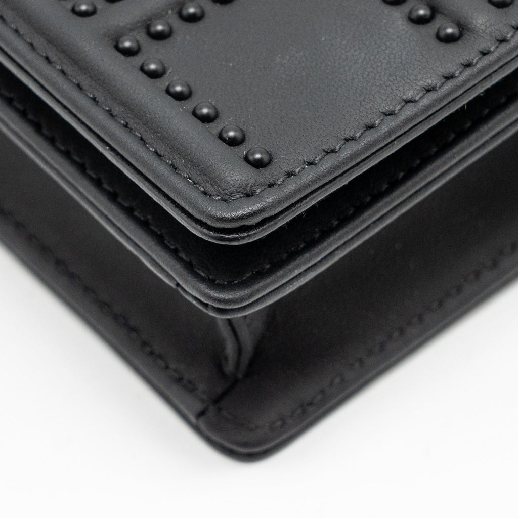 DIOR STUDDED DIORAMA WALLET ON CHAIN LEATHER SO BLACK