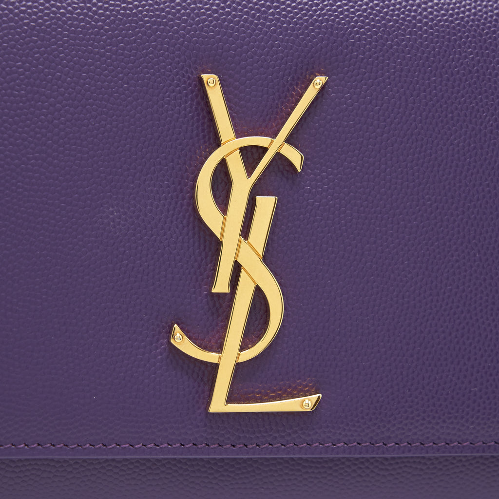 SAINT LAURENT/YSL CLUTCH CAVIAR PURPLE GHW