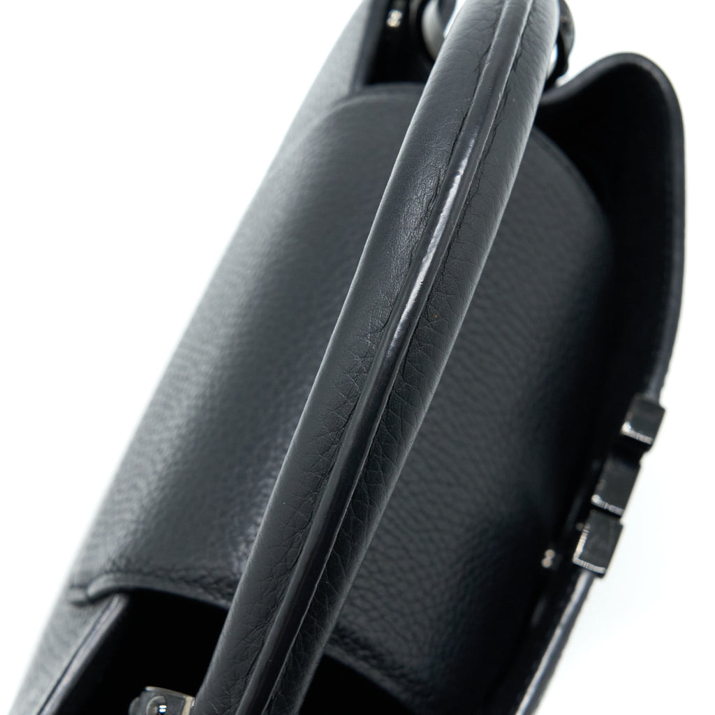 LOUIS VUITTON CAPUCINES BB TAURILLON SO BLACK WITH BLACK HARDWARE