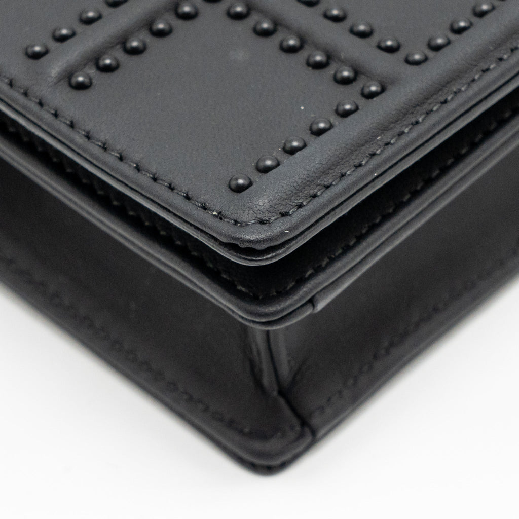 DIOR STUDDED DIORAMA WALLET ON CHAIN LEATHER SO BLACK