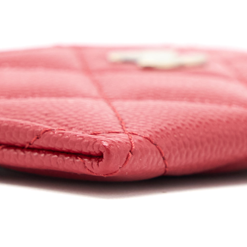 CHANEL CLASSIC CARD HOLDER CAVIAR RED WITH SHW