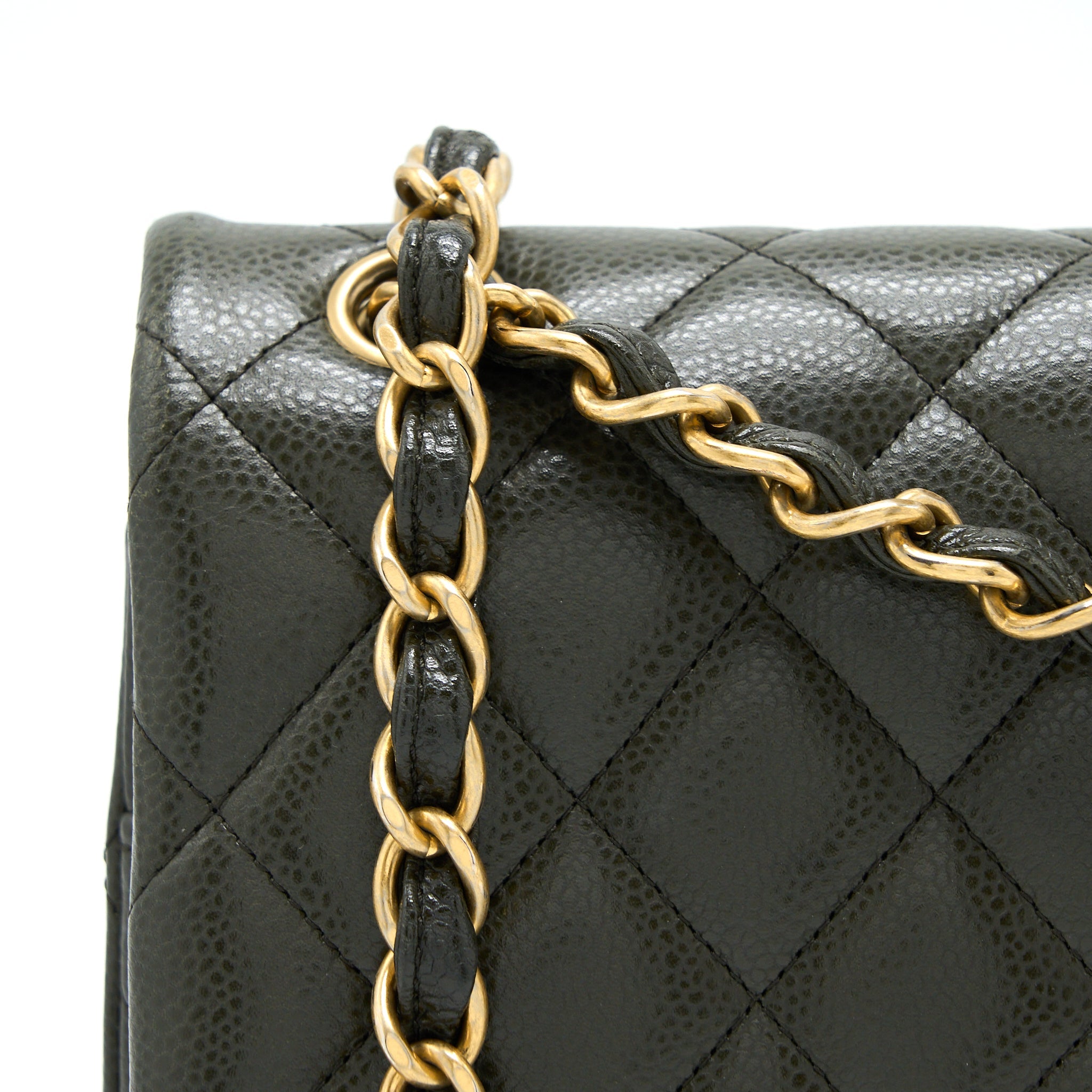 CHANEL CLASSIC JUMBO DOUBLE FLAP BAG CAVIAR OLIVE GREEN GHW
