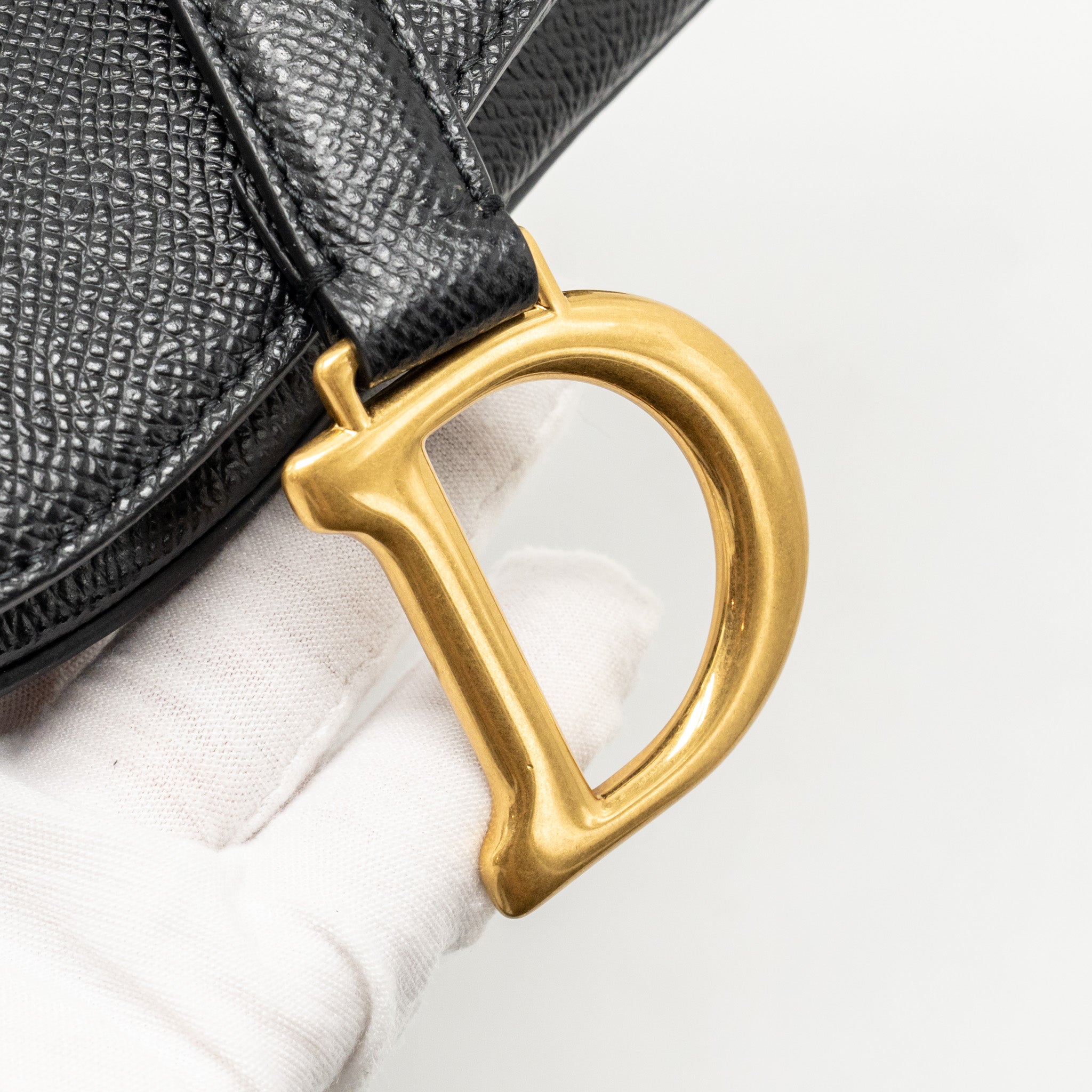 DIOR MINI SADDLE BAG CALFSKIN BLACK GHW