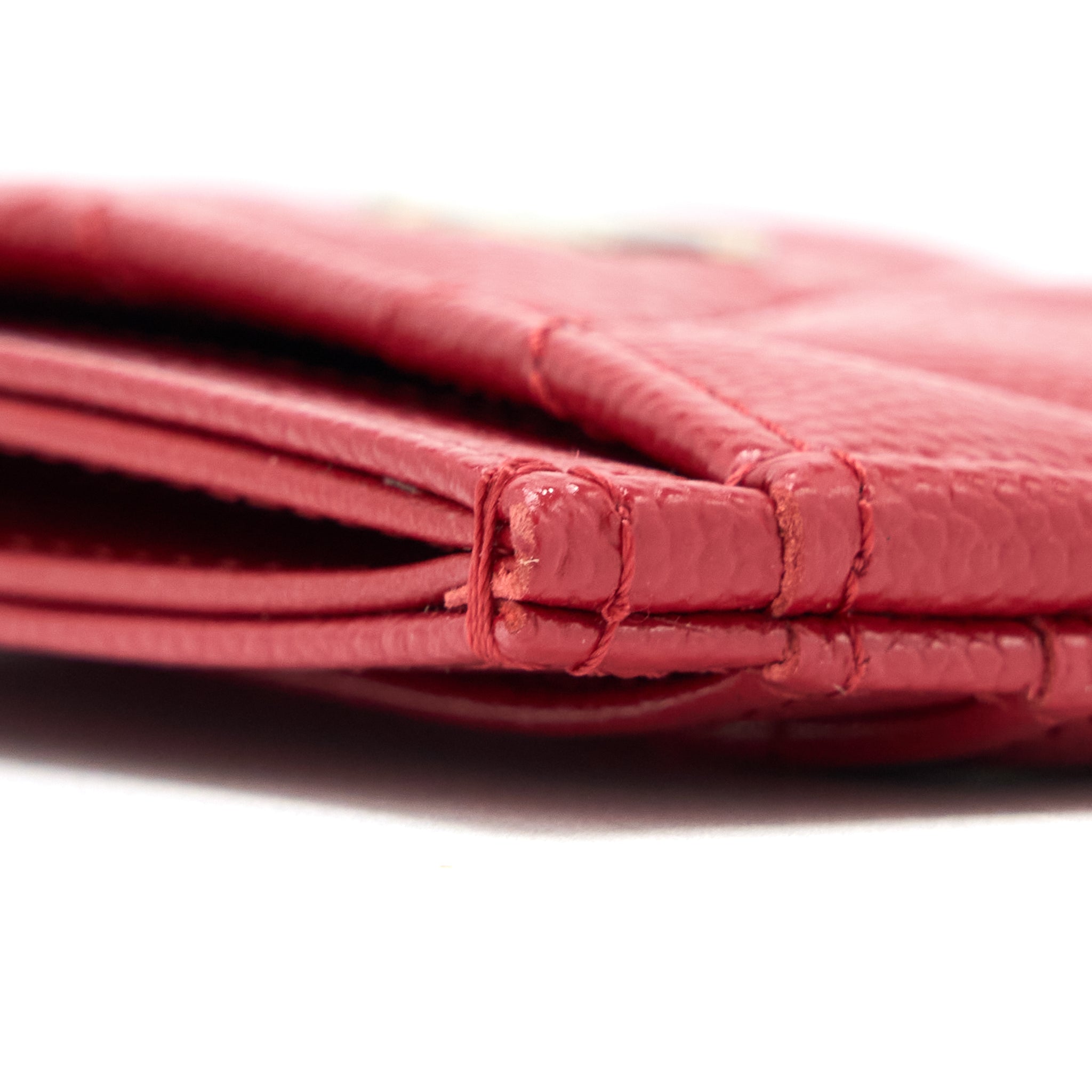 CHANEL CLASSIC CARD HOLDER CAVIAR RED WITH SHW