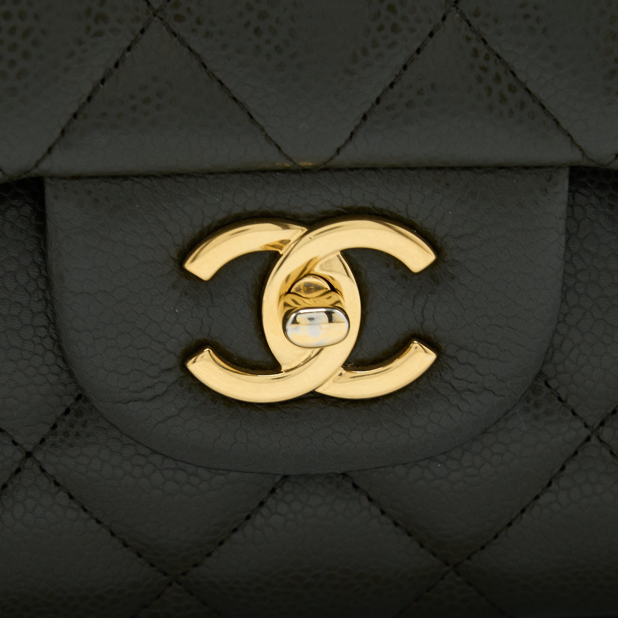 CHANEL CLASSIC JUMBO DOUBLE FLAP BAG CAVIAR OLIVE GREEN GHW