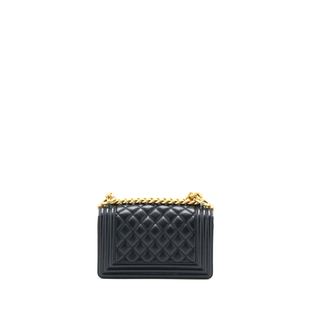 CHANEL SMALL BOY BAG CAVIAR BLACK GHW