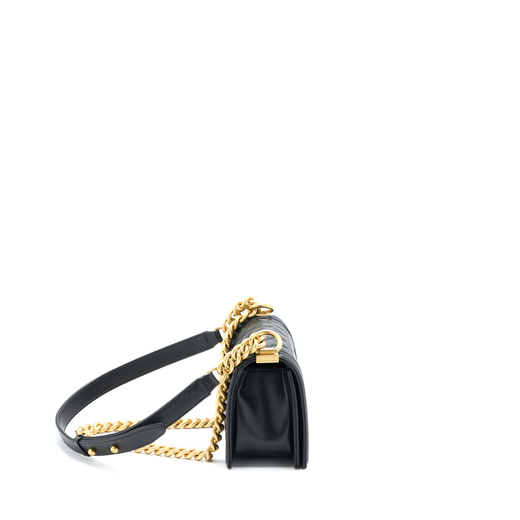 CHANEL SMALL BOY BAG CAVIAR BLACK GHW