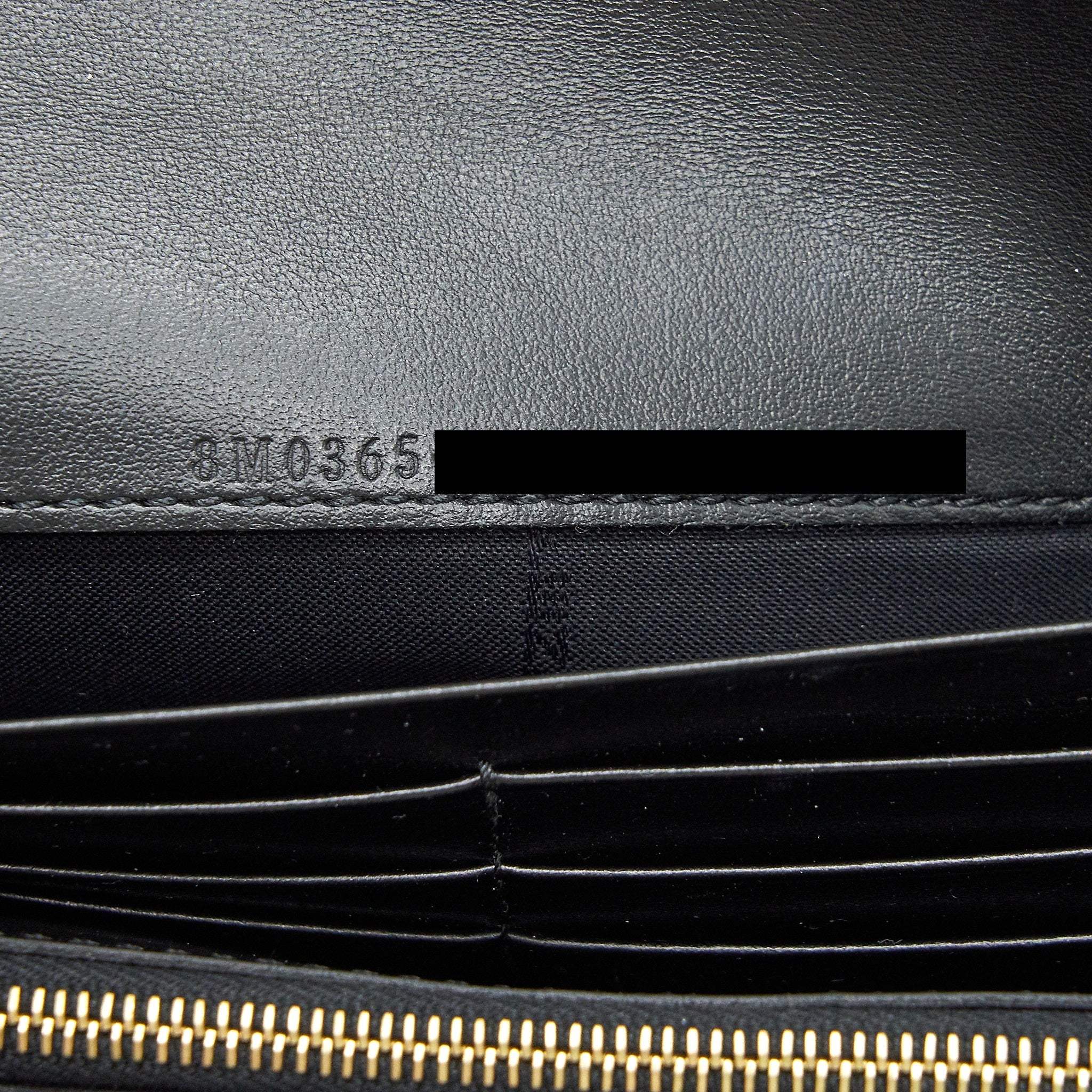 FENDI GRAINED CALFSKIN WALLET WITH CHAIN BLACK GHW