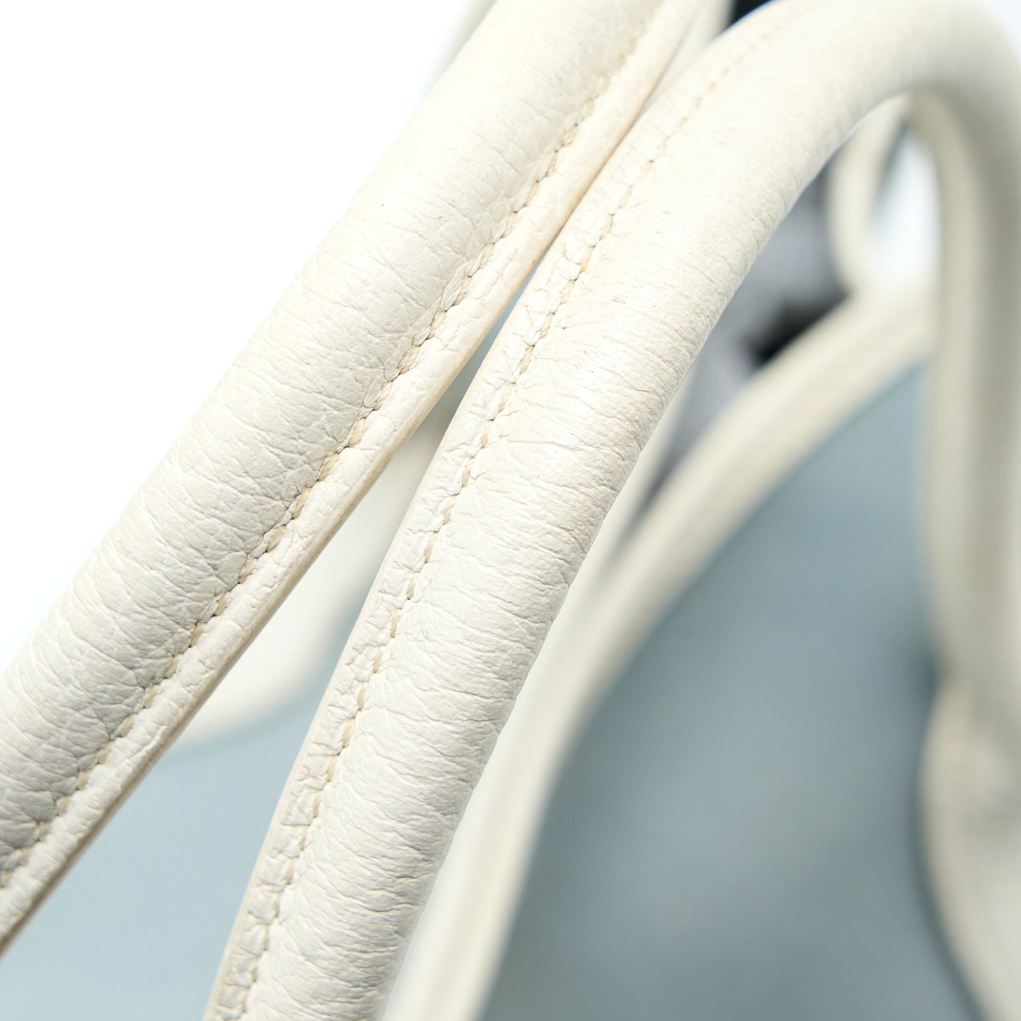 HERMES GARDEN PARTY 36 LEATHER/CANVAS LIGHT BLUE/BLANC SHW