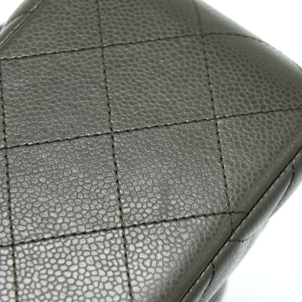 CHANEL CLASSIC JUMBO DOUBLE FLAP BAG CAVIAR OLIVE GREEN GHW