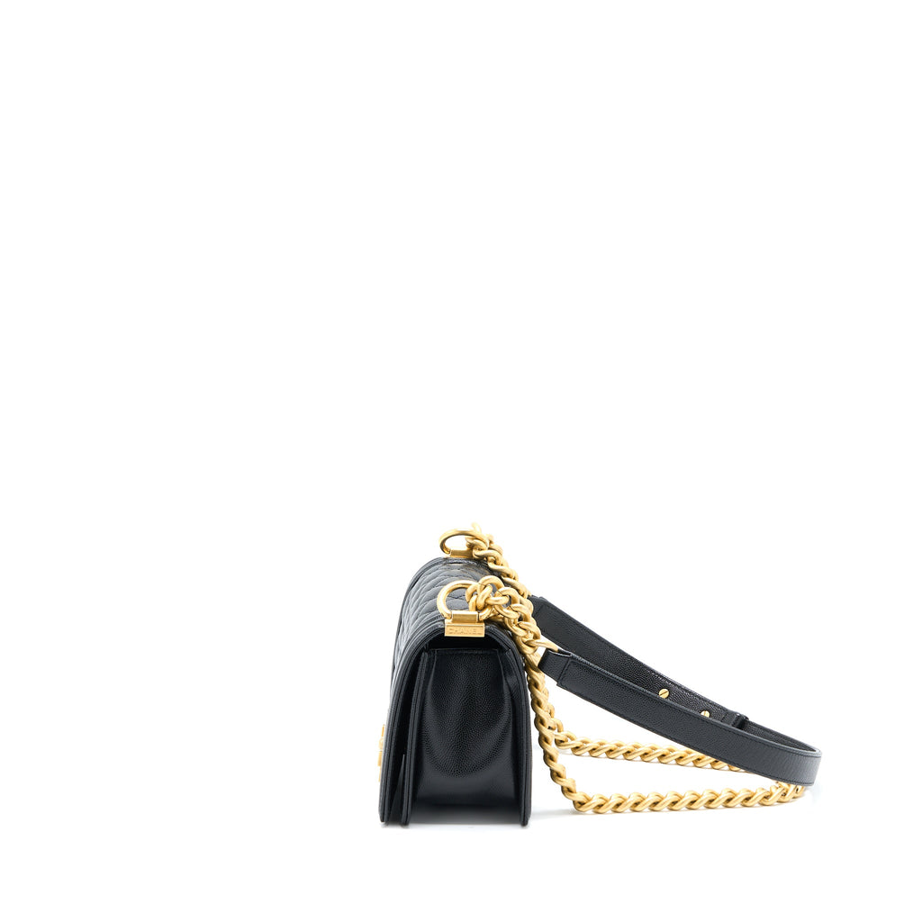 CHANEL SMALL BOY BAG CAVIAR BLACK GHW