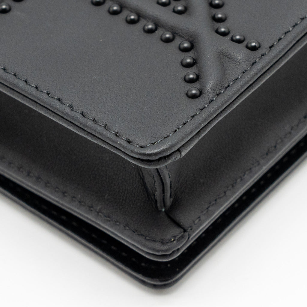 DIOR STUDDED DIORAMA WALLET ON CHAIN LEATHER SO BLACK