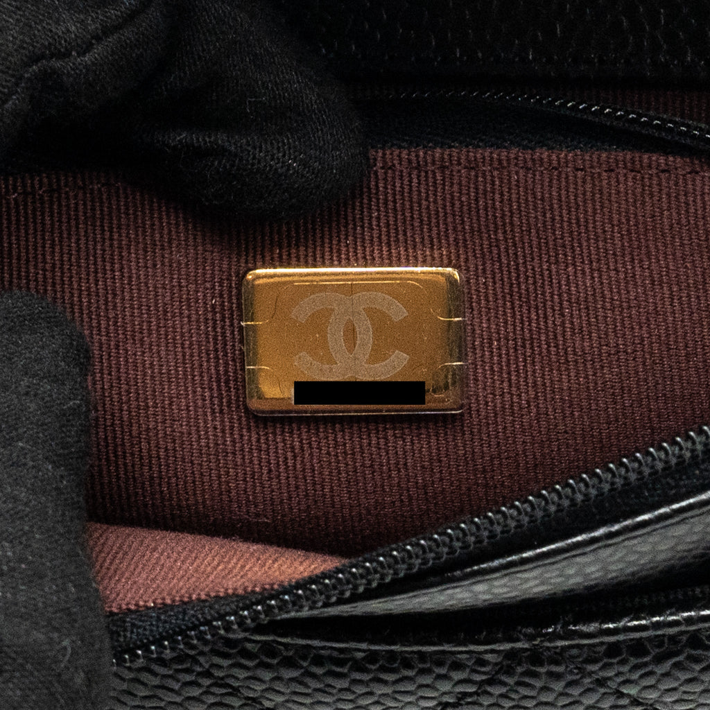 CHANEL CLASSIC WALLET ON CHAIN CAVIAR BLACK GHW (MICROCHIP)