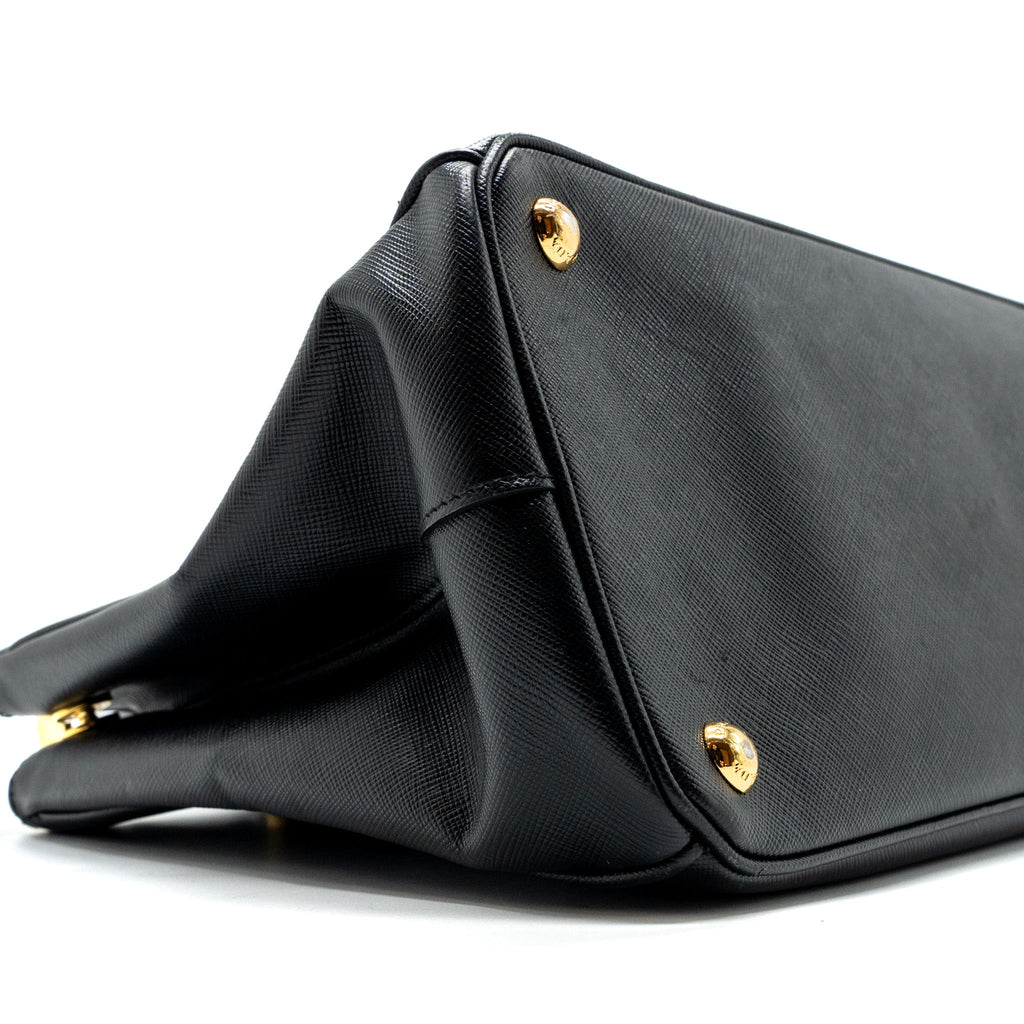 PRADA GALLERIA SAFFIANO TOTE BAG CALFSKIN BLACK GHW