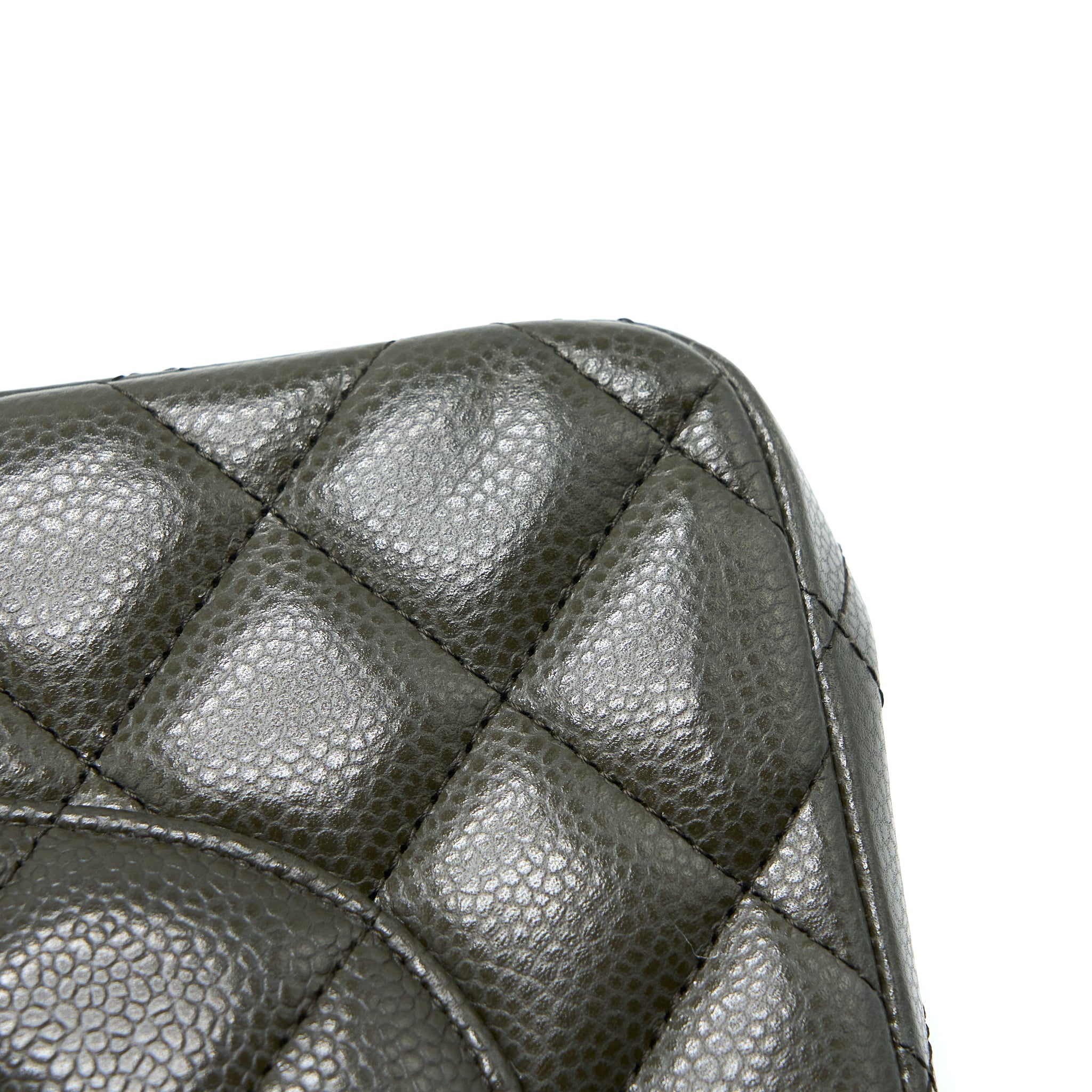CHANEL CLASSIC JUMBO DOUBLE FLAP BAG CAVIAR OLIVE GREEN GHW