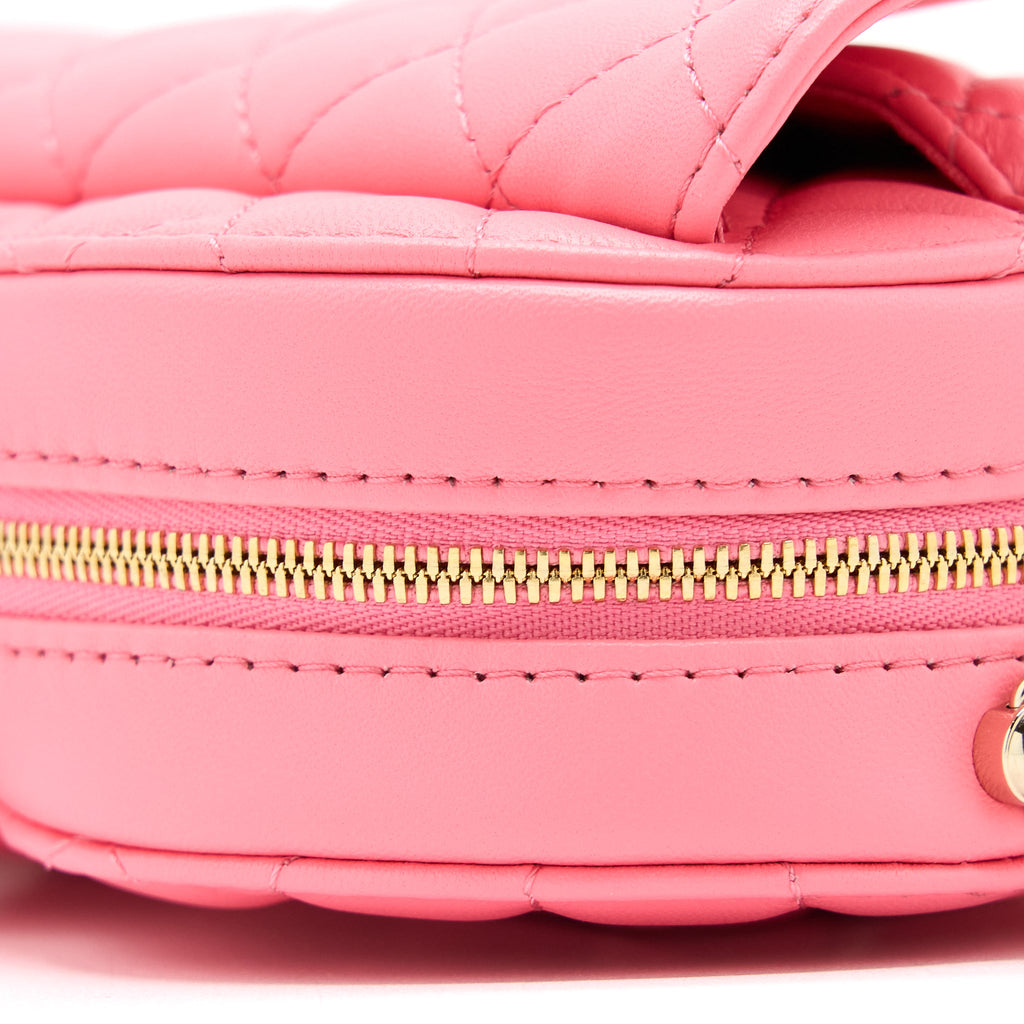 CHANEL 22S HEART BAG LAMBSKIN PINK LGHW (MICROCHIP)