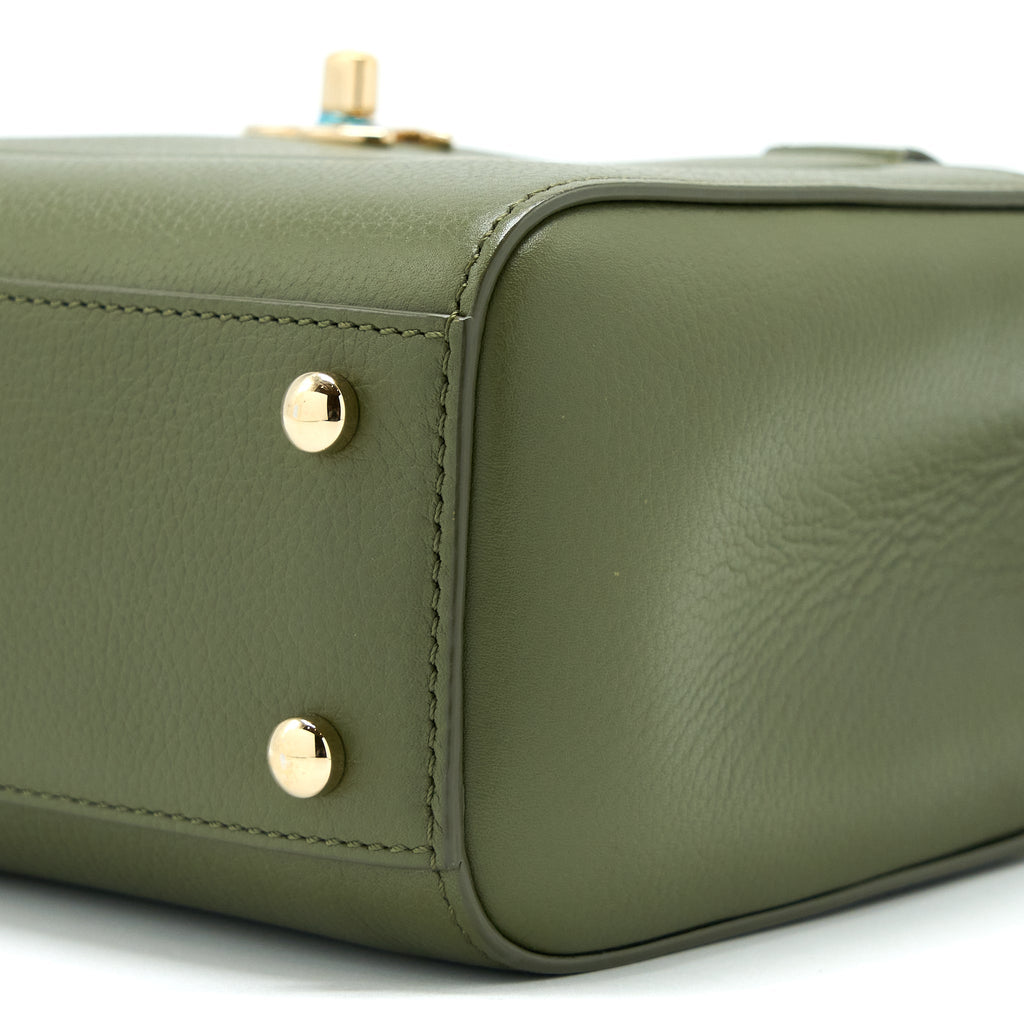 CHANEL SMALL TOP HANDLE TOTE CALFSKIN GREEN LGHW