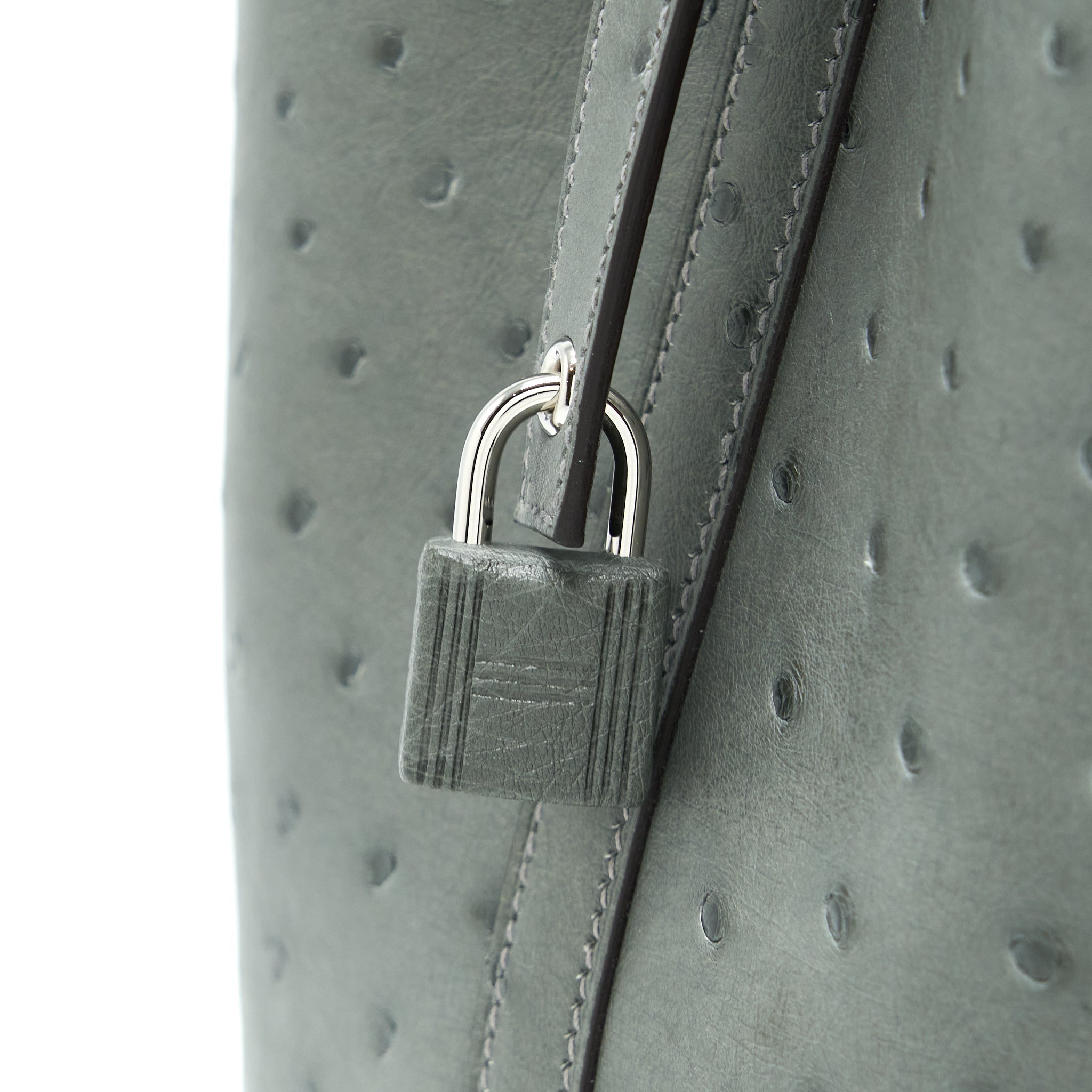 HERMES PICOTIN 18 LOCK BAG OSTRICH GRIS MEYER SHW