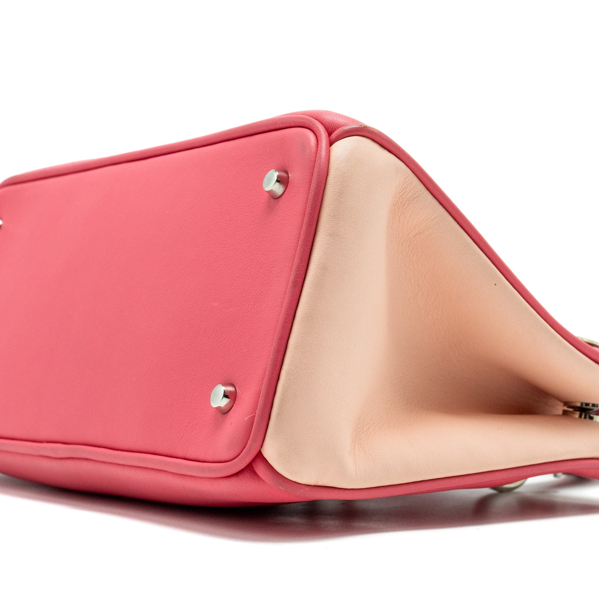 DIOR MINI DIORISSIMO TOTE BAG CALFSKIN DARK PINK/LIGHT PINK SHW