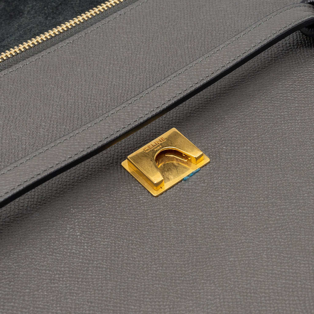 CELINE MINI BELT BAG GRAINED CALFSKIN DARK GREY GHW