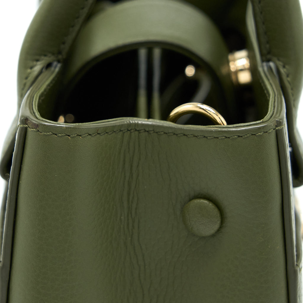 CHANEL SMALL TOP HANDLE TOTE CALFSKIN GREEN LGHW