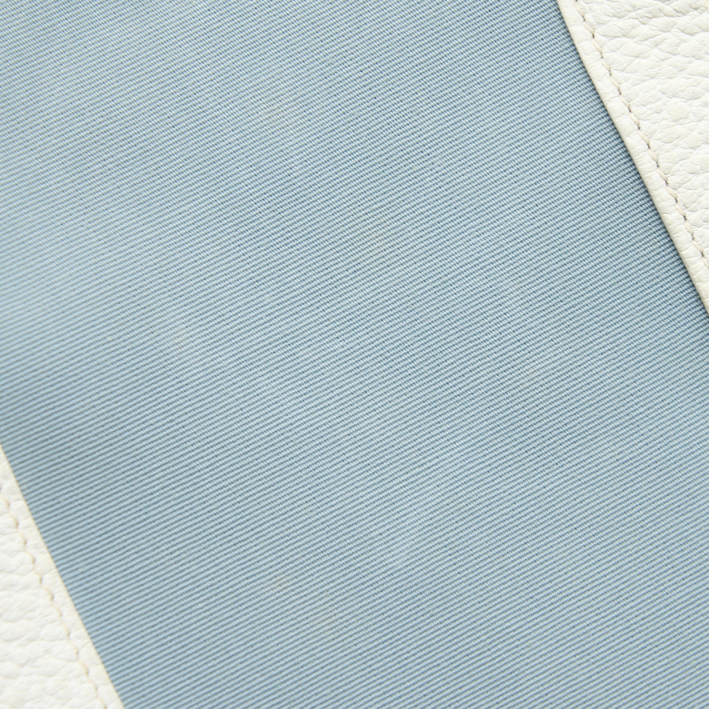 HERMES GARDEN PARTY 36 LEATHER/CANVAS LIGHT BLUE/BLANC SHW
