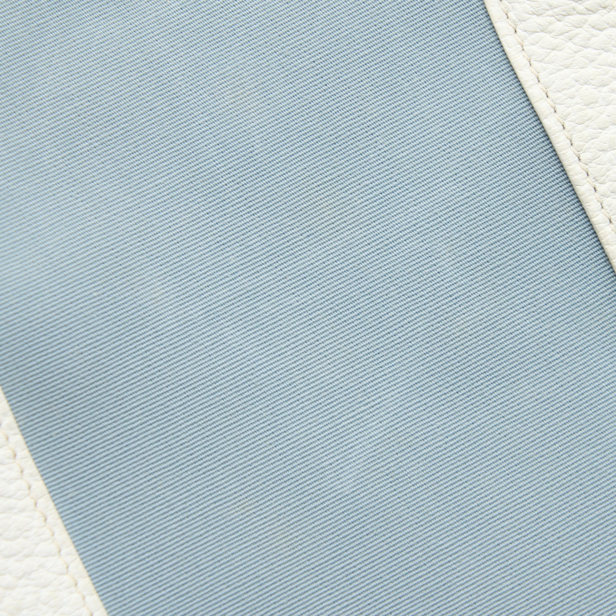 HERMES GARDEN PARTY 36 LEATHER/CANVAS LIGHT BLUE/BLANC SHW