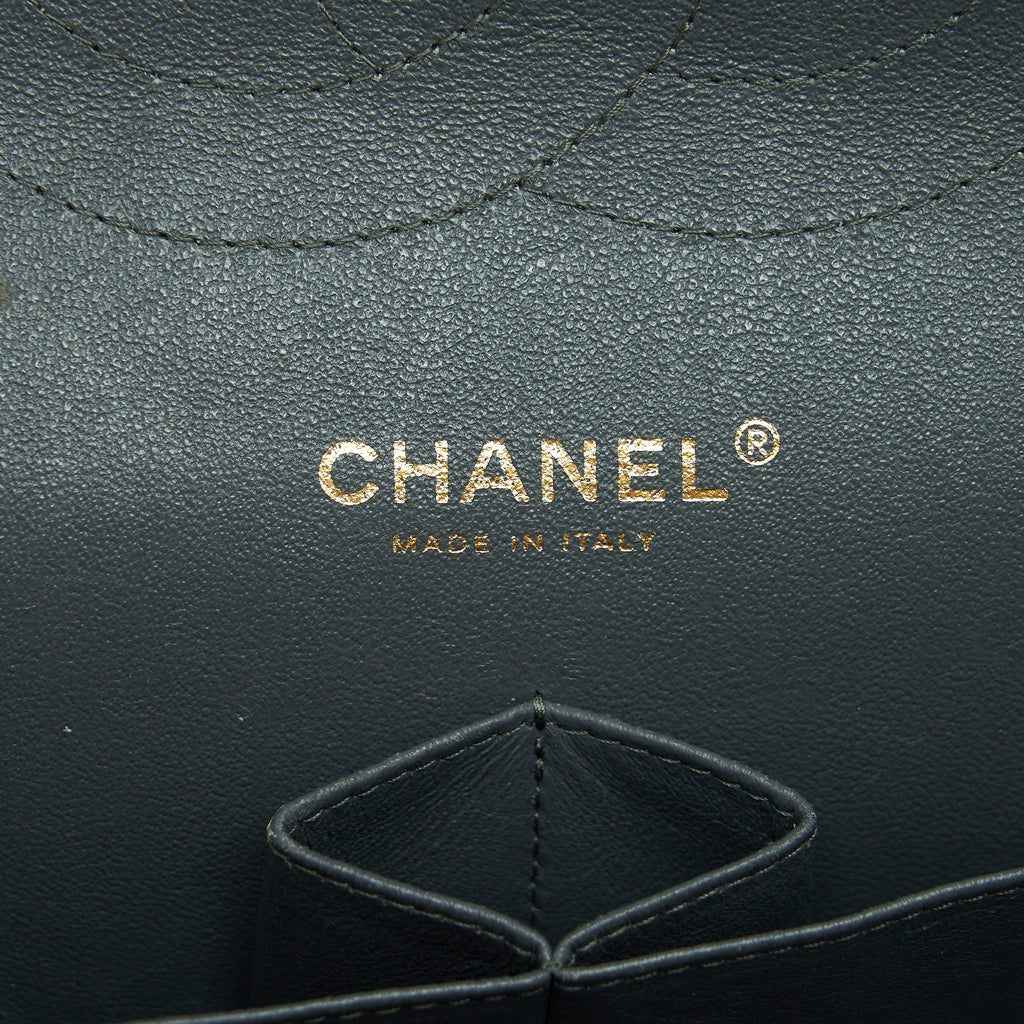 CHANEL JUMBO CLASSIC DOUBLE FLAP BAG LAMBSKIN GREY SHW