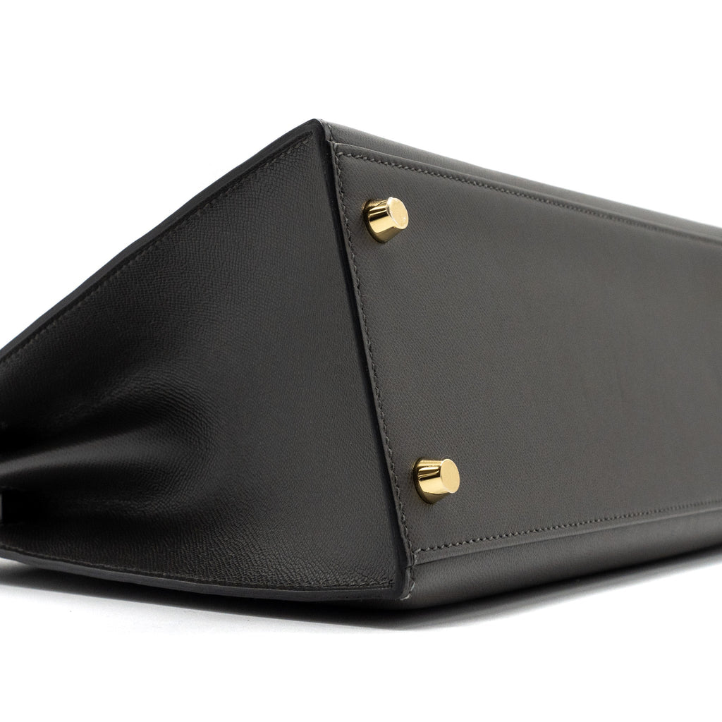 HERMES KELLY 28 MADAME LEATHER GRAPHITE GHW