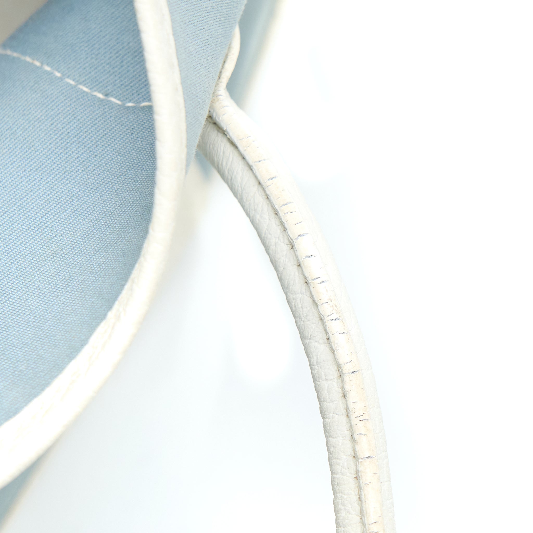 HERMES GARDEN PARTY 36 LEATHER/CANVAS LIGHT BLUE/BLANC SHW