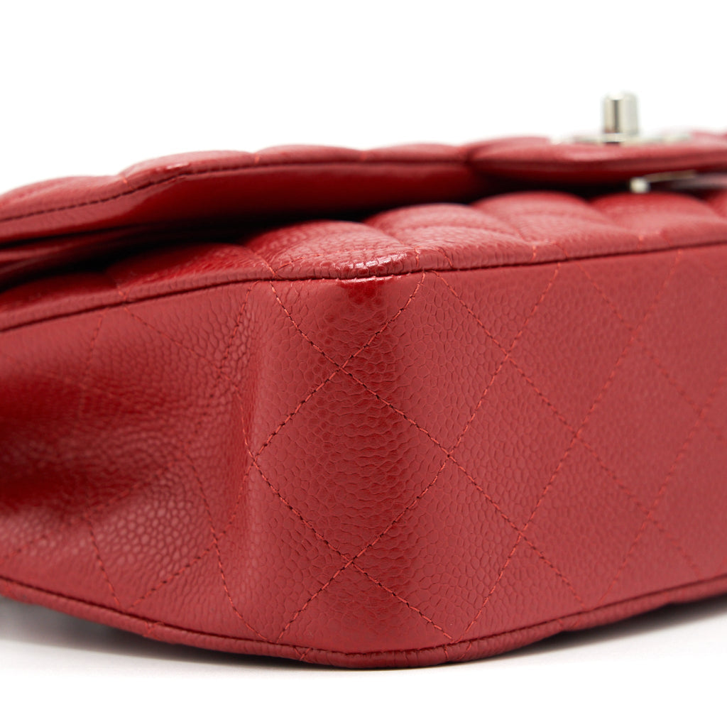CHANEL CLASSIC DOUBLE FLAP BAG CAVIAR RED SHW