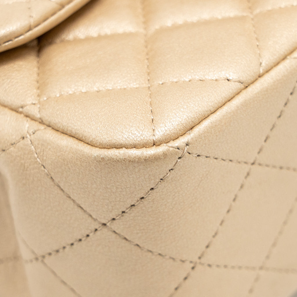 CHANEL MINI SQUARE FLAP BAG LAMBSKIN GOLD GHW